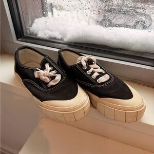 Black and Cream Women's Sneakers